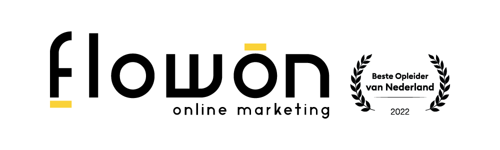 logo van flowon online marketing met de badge van Beste opleider van Nederland