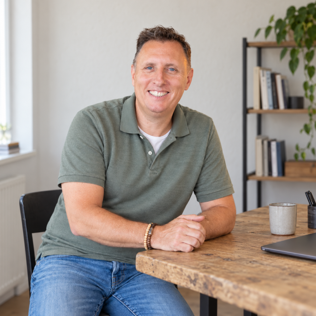 Rob van Berkel van flowon aan een werktafel